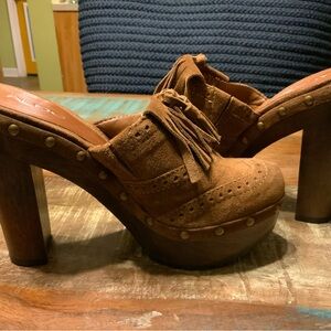 Aldo Brown Suede Tassel Mules